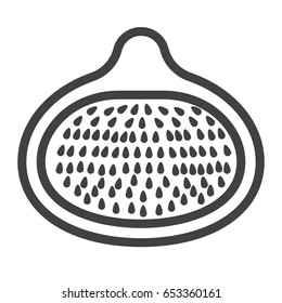 Fig line icon, fruit and diet, vector graphics, a linear pattern on a white background, eps 10.