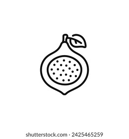 Fig line icon isolated on white background