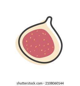Fig linear icon isolated on white background. Food vector in a trendy cartoon style. Healthy concept.
