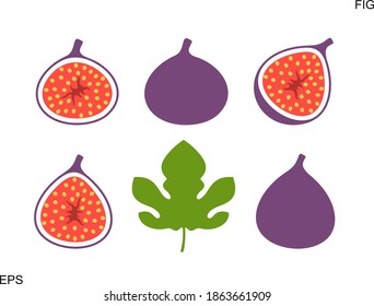 Logo de Fig. Higo aislado sobre fondo blanco