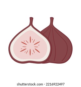 Fig Logo. Isolated Fig On White Background. Fig Cartoon Vector.