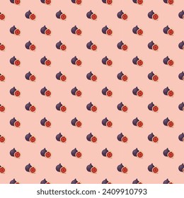 Fig seamless pattern. Vegan organic eco fruit background. vector illustration.