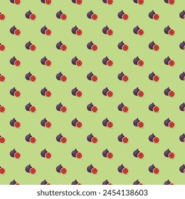 Fig patrón sin fisuras. Fondo de fruta ecológica orgánica vegana. Ilustración vectorial.