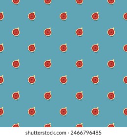 Fig patrón sin fisuras. Fondo de fruta ecológica orgánica vegana. Ilustración vectorial.