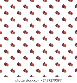 Fig seamless pattern. Vegan organic eco fruit background. vector illustration.