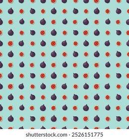 Fig seamless pattern. Vegan organic eco fruit background. vector illustration.