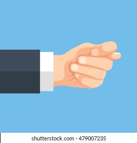 Fig sign boss hand. Vector flat cartoon illustration