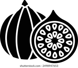 Fig slice solid glyph vector illustration