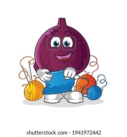 mascota de sastre de higos. vector de dibujos animados