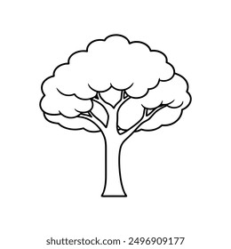 Fig tree line art vector, perfect for nature-inspired designs and botanical illustrations.