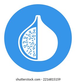 Fig tropical fruit vector glyph icon. Graph symbol for food and drinks web site, apps design, mobile apps and print media, logo, UI
