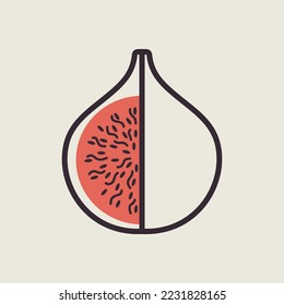 Fig tropical fruit vector icon. Graph symbol for food and drinks web site, apps design, mobile apps and print media, logo, UI