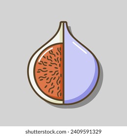 Fig tropical fruit vector icon. Graph symbol for food and drinks web site, apps design, mobile apps and print media, logo, UI