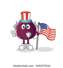 fig tío sam personaje. vector de mascota de dibujos animados