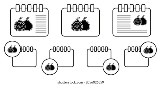 Fig vector icon in calender set illustration for ui and ux, website or mobile application