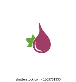 Fig. Vector illustration. Tropical fruit with fig leaf icon illustration design 