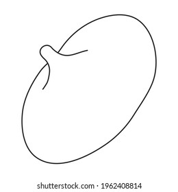 Fig vector outline icon. Vector illustration slice fruit on white background. Isolated outline illustration icon of fig.