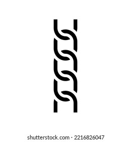 vector de icono de glifo de cadena de figaro. señal de cadena de figaro. ilustración de símbolo aislado