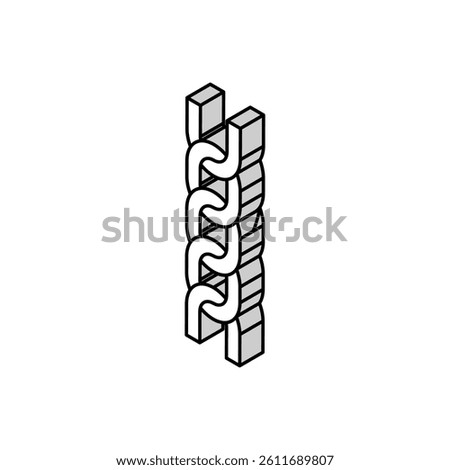 figaro chain isometric icon vector. figaro chain sign. isolated symbol illustration