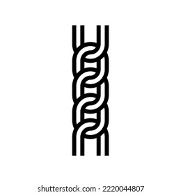 figaro chain line icon vector. figaro chain sign. isolated contour symbol black illustration