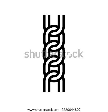 figaro chain line icon vector. figaro chain sign. isolated contour symbol black illustration