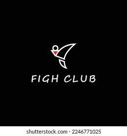 Figh club logo icon design template flat vector