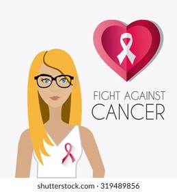 Fight against breast cancer campaign design, vector illustration eps10