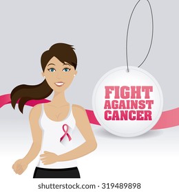 Fight against breast cancer campaign design, vector illustration eps10
