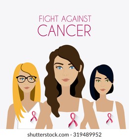 Fight against breast cancer campaign design, vector illustration eps10