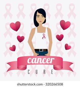 Fight against breast cancer campaign design, vector illustration eps10
