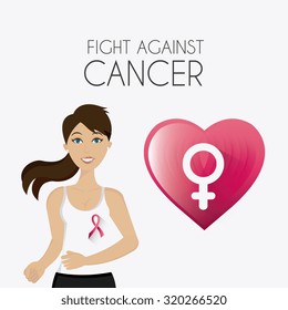 Fight against breast cancer campaign design, vector illustration eps10