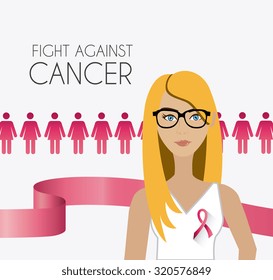 Fight against breast cancer campaign design, vector illustration 