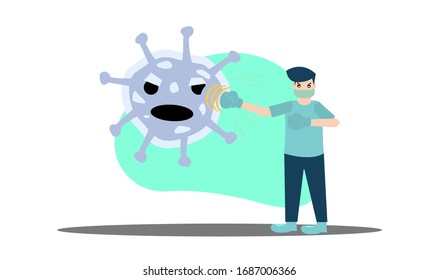 Fight against corona virus or covid-19. Flat illustration design concept.
