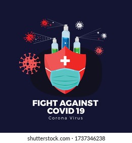 Fight Against Corona Virus Disease Sign Logo Symbol Illustration