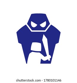 fight against giant silhouette logo design