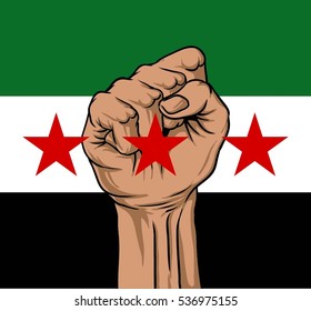 fight for aleppo, hand fist illustration and poster