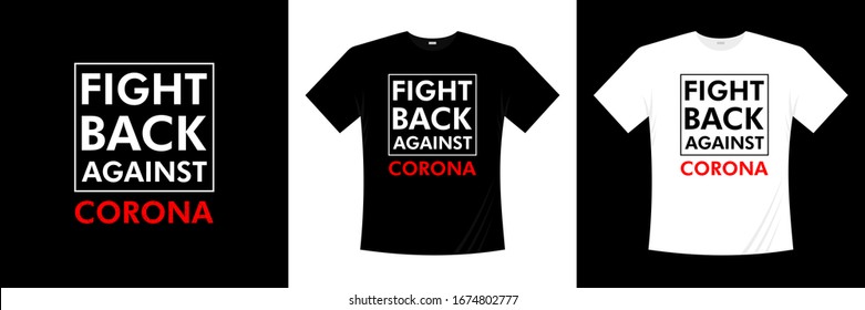 fight back corona typography t shirt design