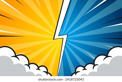 Fight background comic style design. Vector illustration