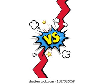 Fight backgrounds comics style design. VS versus battle poster Vector illustration.