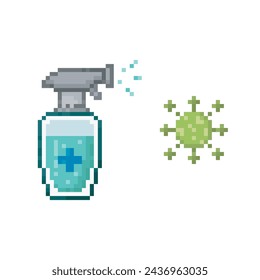 Fight bacteria, pixel art object