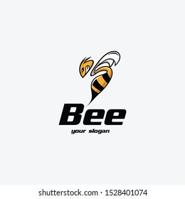 fight bee cartoon character logo 