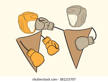 Fight of boxers