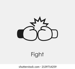 Fight, Boxing vector icon. Editable stroke. Symbol in Line Art Style for Design, Presentation, Website or Apps Elements, Logo. Pixel vector graphics - Vector
