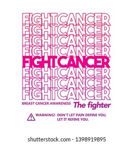 Fight breast cancer awareness typography design