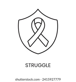 Fight cancer line icon vector malignant cancer disease