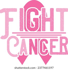 Fight Cancer-Breast Cancer T-shirt Design With Vector