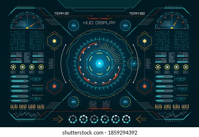 Fight Card Template with HUD Elements. VS, Versus. User Futuristic Interface for Video Games