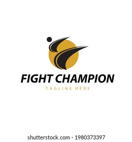 fight champion simple logo design 