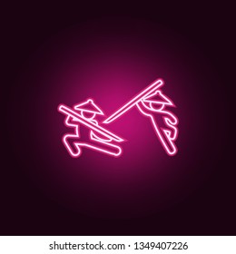 fight Chinese fighters icon. Elements of Fight in neon style icons. Simple icon for websites, web design, mobile app, info graphics