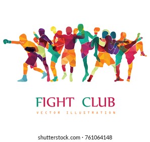 Fight club. Boxing vector illustration